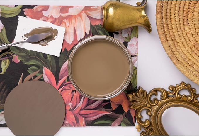 Dixie Belle Silk All-in-One Mineral Paint | Truffle (16oz) | Deep Earthy Brown All-in-One Water Based Primer + Topcoat | Durable Furniture Paint | Low Reflective Finish