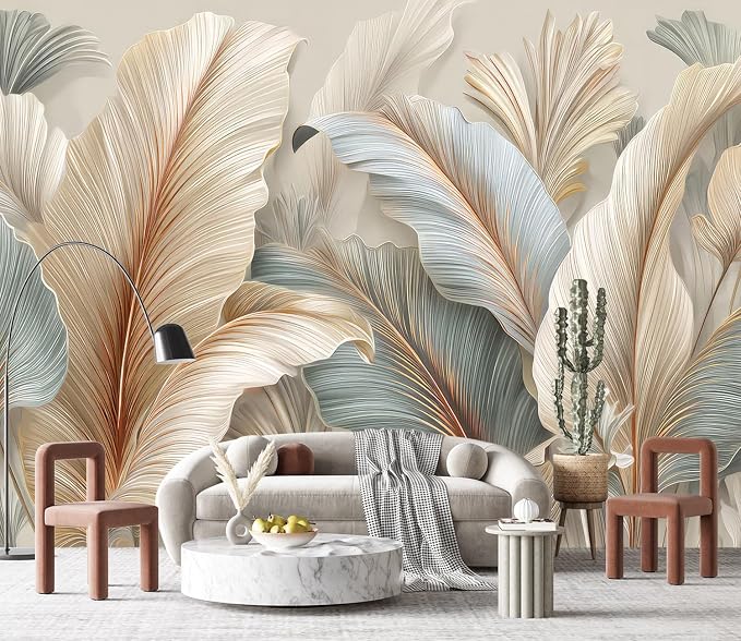 YQWDMX - Tropical Jungle Peel and Stick Wallpaper Leaf wall murals for Bedroom ZY17 L