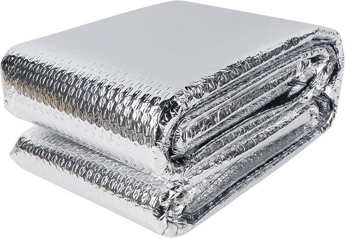 winemana Window Insulation Roll, 24IN x 20FT Reflective Heat Shield Bubble Film, Double-Sided Aluminum Foil Insulation, Weatherproof Garage Door Cover for Windows, RV, Basement, Winter & Summer