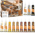 Hupeyna Wood Furniture Repair Kit, 12 Colors Wood Repair Kit, Wood Touch up Fillers, Repair Scratch, Cracks, Discoloration for Wooden Cabinet, Floor, Door, Table Surfaces Wood Filler Paint