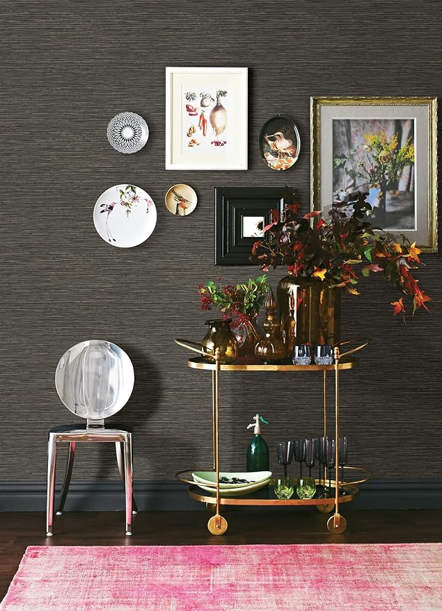 RoomMates Dimensional Grasscloth Peel and Stick Wallpaper, RMK12685PLW