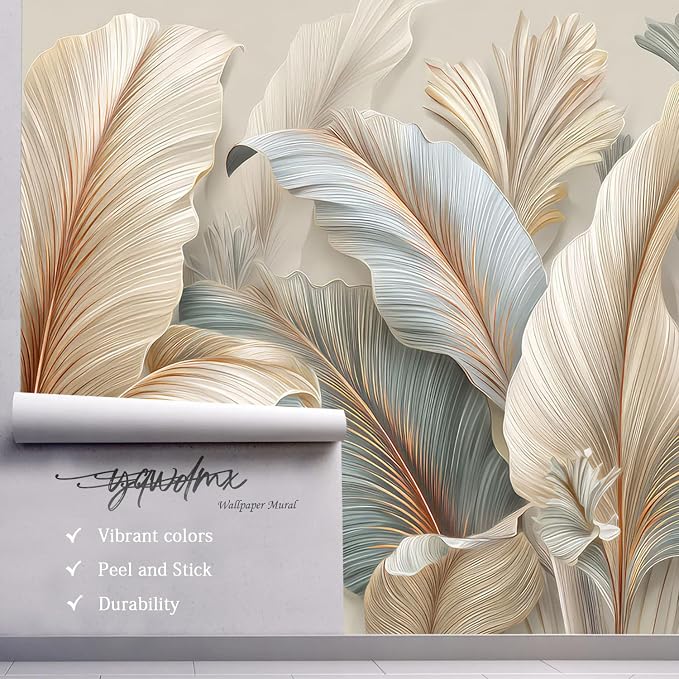 YQWDMX - Tropical Jungle Peel and Stick Wallpaper Leaf wall murals for Bedroom ZY17 L