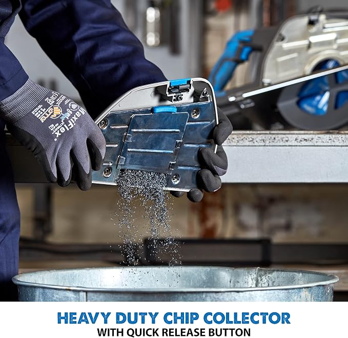 Evolution S210CCS Metal Cutting Circular Saw | 8-1/4" Blade | Cuts Steel Clean & Cool | Adjustable 3" Depth | Chip Collector | No Heat Burr or Sparks | High Torque Motor | TCT Blade Included