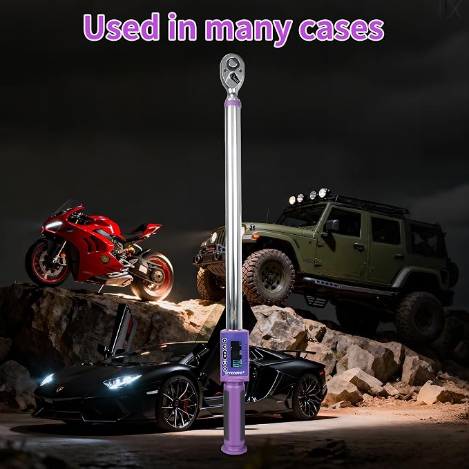 Digital Torque Wrench 1/2 Drive, (14.7-295 FT-LB/20-400N.M) ±2% High Accuracy Digital Torque Wrench, With Vibration, Buzzer and LED Alert