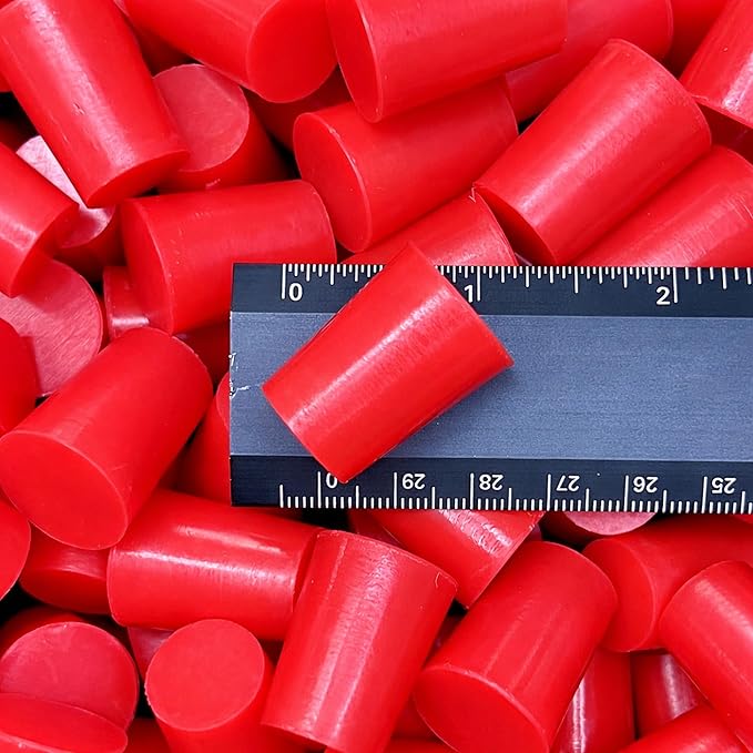 High Temp Masking Supply .625" x .781" (5/8 x 3/4) Silicone Rubber Plugs - Tapered Stoppers for Powder Coating, Painting, Automotive, Crafts, DIY - Non-Toxic, Flexible, Reusable STP2 (25 Pack)