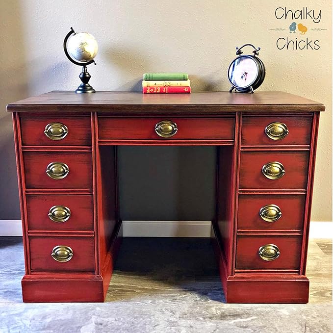 Chalky Chicks 32 Fl Oz Matte Poison Apple (Dark Red) Chalk Paint for Furniture Without Sanding - No Prep Furniture Paint No Sanding All in One for Crafts, Walls, Cabinet, Metal, Dresser, Farmhouse