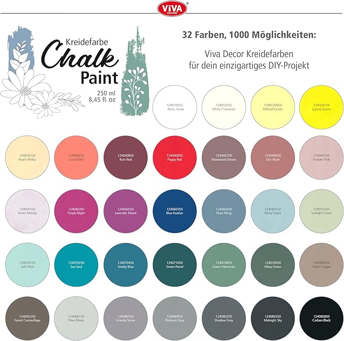 Viva Decor Chalk Paint (Dove Wing) 8.45oz - Featuring a Chalky & Matte Finish, this paint is perfect for crafting Shabby Chic & Vintage looks on wood furniture and decor pieces