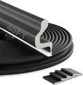 40FT Kerf Weather Stripping Door Seal Sound Proof Weather Strips Seal Strip for Front Door Frame Soundproofing Exterior Door Insulation Gasket (with 4 Door Corner Seals)