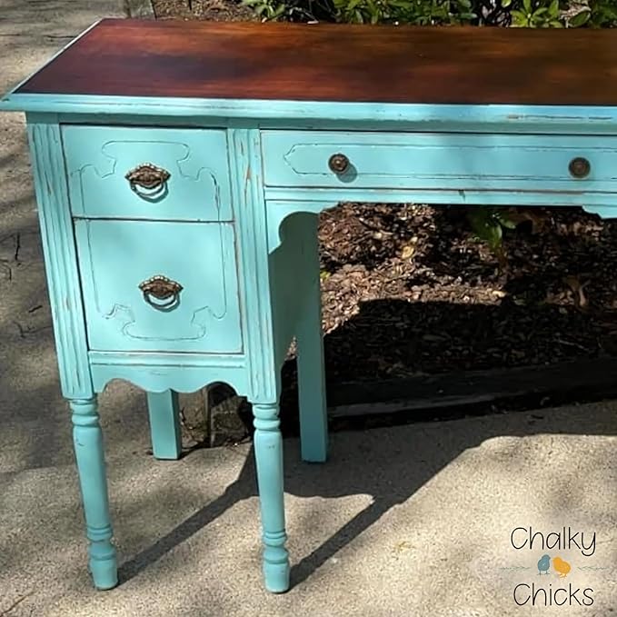 Chalky Chicks 16 Fl Oz Matte Rain Drop (Light Blue) Chalk Paint for Furniture Without Sanding - No Prep Furniture Paint No Sanding All in One for Crafts, Walls, Cabinet, Metal, Dresser, Farmhouse