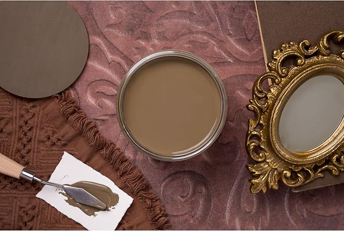 Dixie Belle Silk All-in-One Mineral Paint - Truffle (4oz) - Deep Earthy Brown All-in-One Water Based Primer + Topcoat - Durable Furniture Paint - Low Reflective Finish