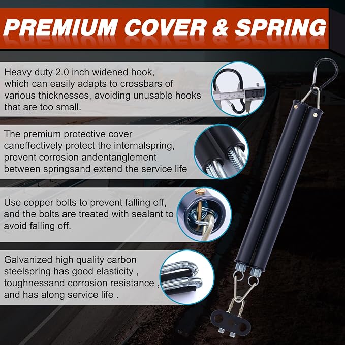 CheeMuii 20" Double Tender Spring Kit with 3-Hole & 3-in-1 Air Hose Holder