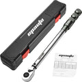 EPAuto 1/2-Inch Spring-Loaded Ring Locking Torque Wrench, 10~150 ft-lb | 1/2-Inch Spring-Loaded High-Contrast Scale, and Click Alert, with Dual Direction Adjustment, 10~150 ft-lb, Cr-V