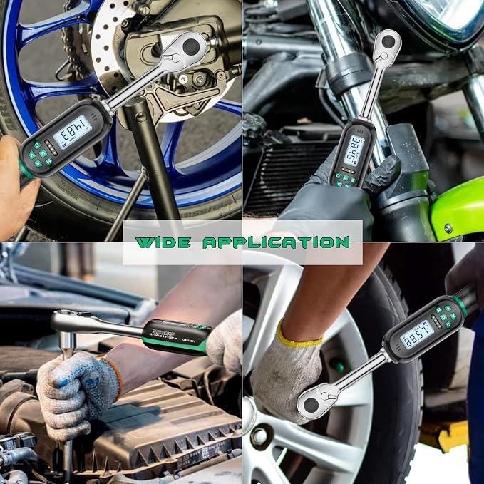 1/2 Inch Drive Digital TorqueWrench, 5.02-99.57Ft.lb/6.8-135N.m, Electronic Torque Wrench with Preset Value, Buzzer & LED Indicator, ±2% Accuracy Torque Wrench for Bike, Motorcycles