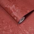 Red Wallpaper Burgundy Silk Texture Embossed Floral 118in17.7in | Thicken Vinyl Wallpaper,Retro Crimson Red Self Adhesive Wall paper for Bedroom, Easy to Use&Removal,Gift Paper Christmas