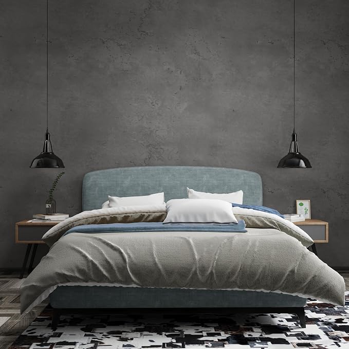 16"×354" Dark Grey Black Concrete Wallpaper Peel and Stick 3D Thick Faux Concrete Cement Contact Paper Vinyl Wrap Stained Matte Textured Waterproof Wall Sticker for Walls Bathroom Garage Living Room