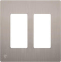 ENERLITES Elite Series Screwless Decorator Wall Plate Child Safe Outlet Cover, Gloss Finish, Size 2-Gang 4.68" H x 4.73" L, Unbreakable Polycarbonate Thermoplastic, SI8832-BNK, Brushed Nickel