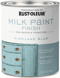 Rust-Oleum Highland Blue Milk Paint Finish | Decor and Furniture Applications | Matte Finish Brushed Effect | Minimal Prep Needed | No Primers Required | Easy Clean Up | Quart
