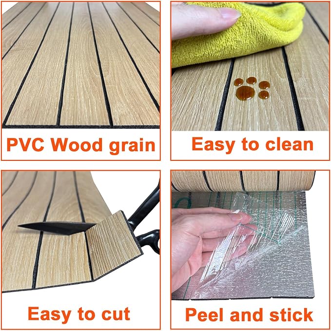 YU LI 3DH Peel and Stick PVC Slat Wall Panel 118"x15.75" Self-Adhesive Thick Faux Oak Wood Grain Wallpaper Panel 3D Soundproof Wall Panels for Walls & Ceilings
