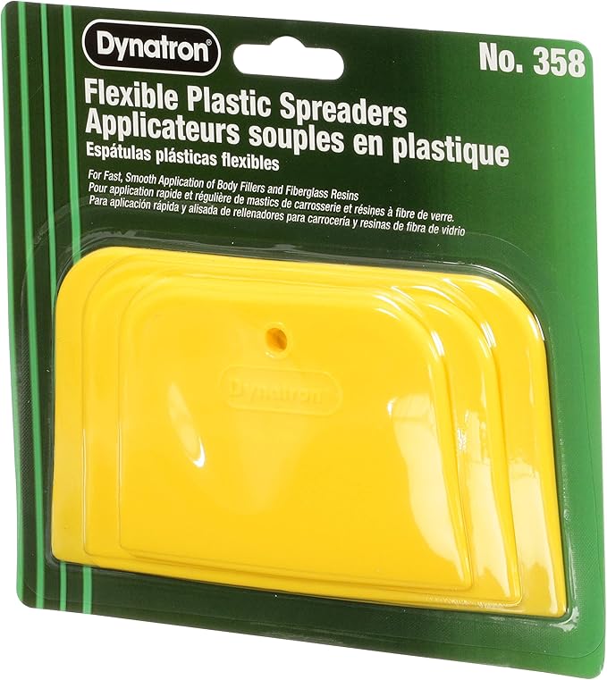 3M Dynatron, 358, 1 Pack of 3 Spreaders, 4”, 5” and 6”, Used for Spreading of Fillers, Caulks, Glazes and Putties