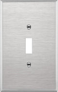 ENERLITES Toggle Light Switch Metal Wall Plate, Corrosion Resistant, Over Size 1-Gang 5.5" x 3.5", 7711O, 430 Stainless Steel, UL Listed, Silver