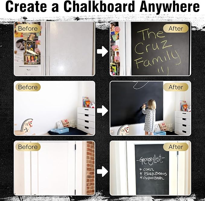 Chalkboard Paint, Black Chalk Board Paint with All-in-One Primer & Top Coat, Matte Black Non-Toxic Quick-Dry Formula for Wall, Wood, Metal and Glass, 9oz