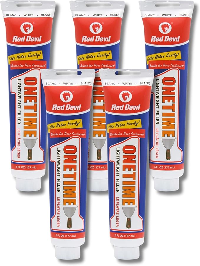 Red Devil 0545 ONETIME Lightweight Spackling, 6 Oz. Squeeze Tube, Made in USA