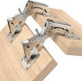 Chibery 2 Pack 170 Degree Soft Close Cabinet Hinges, Slow Smooth Hidden Frameless Lazy Susan Hinge, Concealed Hardware Surface Mount, Lid Support Trap Door, Self Closing for Corner, Kitchen Cupboard