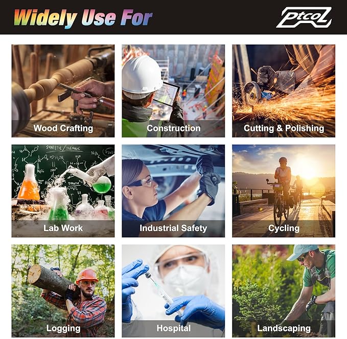 168 BULK PACK Safety Glasses in 7 Colors Unisex Clear Anti-Scratch Protective Goggles Impact Resistant Lens Eyewear with ANSI Z87.1 EN166 Certified Perfect for Construction, Shooting and Laboratory