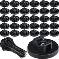 Yookeer 230 Pieces Magnetic Zip Tie Mount Multipurpose Cable Holder Magnets Magnetic Wire Management Bases with Heavy Duty Zip, Mount Nylon Cable Ties in Total (43 mm)
