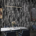 BOMENG Extra Wide Concrete Peel and Stick Industrial Wallpaper 48"x197" Black Cement Contact Paper with Air Guide Slot Design Glossy Industrial Wall Paper Wall Covering Bathroom Living Room Bedroom