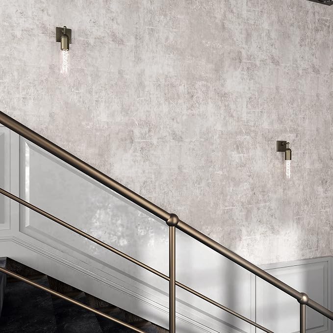 VEELIKE Neutral Concrete Wallpaper Peel and Stick Boho Concrete Contact Paper for Walls Countertop Waterproof 118''x32'' Wide Removable Adhesive Cement Vinyl Wallpaper for Bedroom Bathroom Living Room