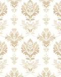 Light Symmetry Floral Peel and Stick Wallpaper 17.5" x 118",Beige | Self Adhesive/Removable/Waterproof/Thick Vinyl Contact Paper for Bathroom Bedroom Shelf Cabinet Drawer,Prepasted,Easy Peel
