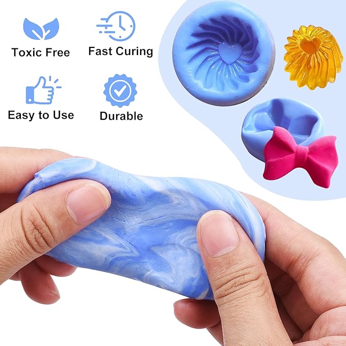 DecorRom Silicone Putty - 7/8 LB Flexible Silicone Mold Making Kit - Easy 1:1 Mixing Ratio - Fast Cured - Reusable Molds for Resin, Soap, Wax, Jewelry Making, 3D Printing, Art Restoration