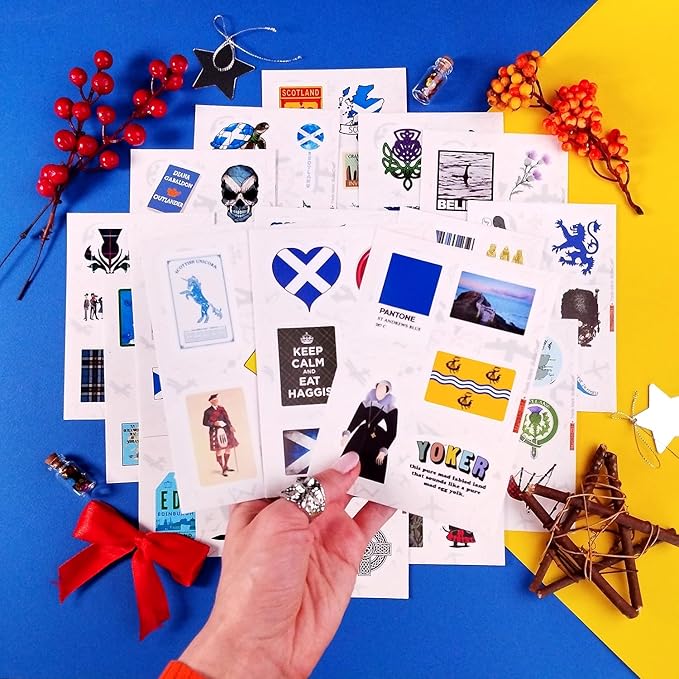 BulbaCraft Scotland Stickers for Water Bottle and Laptop - Heritage Party Supplies & Decorations, Waterproof Vinyl Scottish Decals, Scotland Flag Stickers Laptop Decals, Gifts for Women & Men