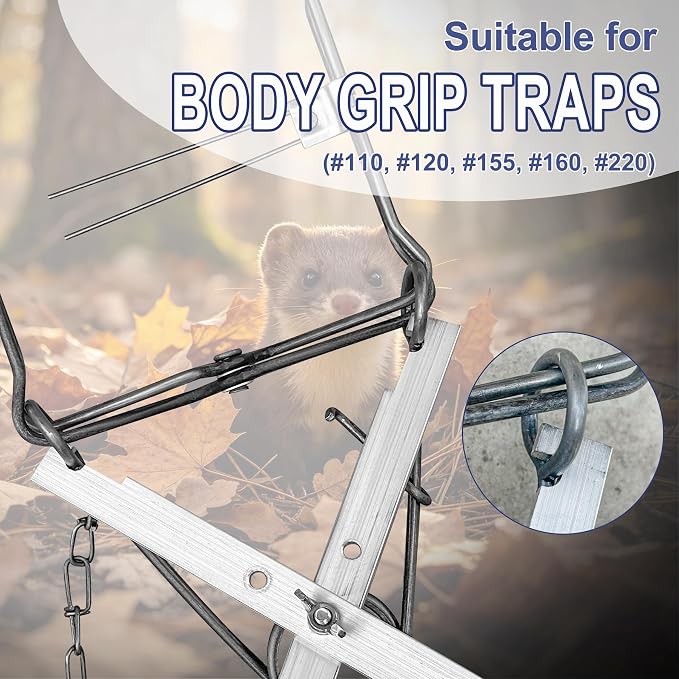 Body Grip and Long Spring Trap Setting Tool - 17" Spring Compression Setter Tongs with Adjustable Pivot for #110 - #220 Bodygrip, #0 - #2, #11 Longspring (A)