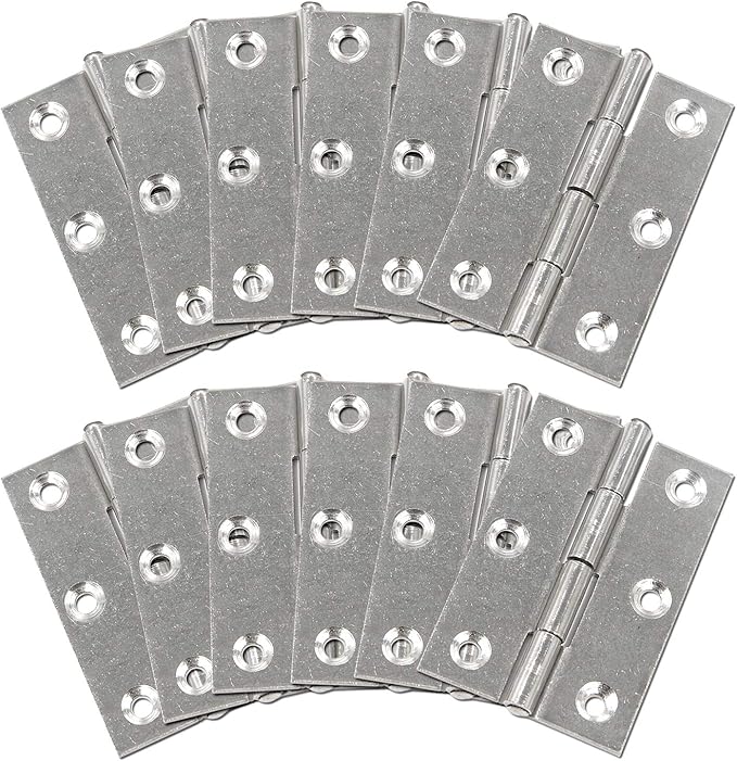 MY MIRONEY Folding Butt Hinge 2-3/8" Stainless Steel Home Furniture Hardware Door and Window Hinge with Screws Pack of 12
