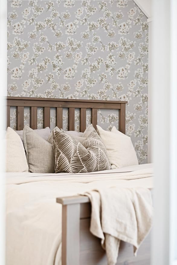 17.3" x 78.7" Floral Peel and Stick Wallpaper Removable Wallpaper Peel and Stick for Bedroom Cabinets and Kitchen Countertop Thicken