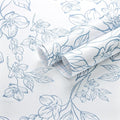 Ismoon Vintage Floral Peel and Stick Wallpaper White and Blue Wallpapaer Contact Paper Thicken Removable Textured Self Adhesive Wall Paper for Bedroom 17.3x393in