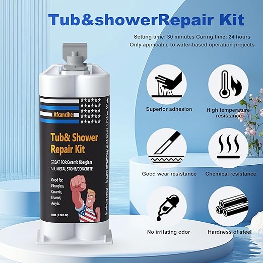 Tub Repair kit White，Great for Porcelain Sink,Ceramic,Marine Fiberglass Shower,Acrylic Bathtub Patch chip,Erase a Hole,Toilet refinishing,high Strength Small Hole Grout Chip Repair Caulk,5.28oz (3)