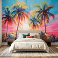 MFWFM Palm Tree Peel and Stick Wallpaper Tropical Coconut Tree Wall Mural | 137"x96", for Bedroom Living Room Bathroom, Self Adhesive Canvas