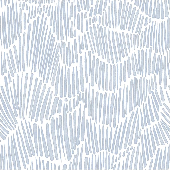 Theper Blue Striped Modern Wallpaper Peel and Stick Wallpaper Boho 17.3"×590" Removable Self Adhesive Wall Paper for Bedroom Waterproof Blue and White Contact Paper for Home Decor Vinyl
