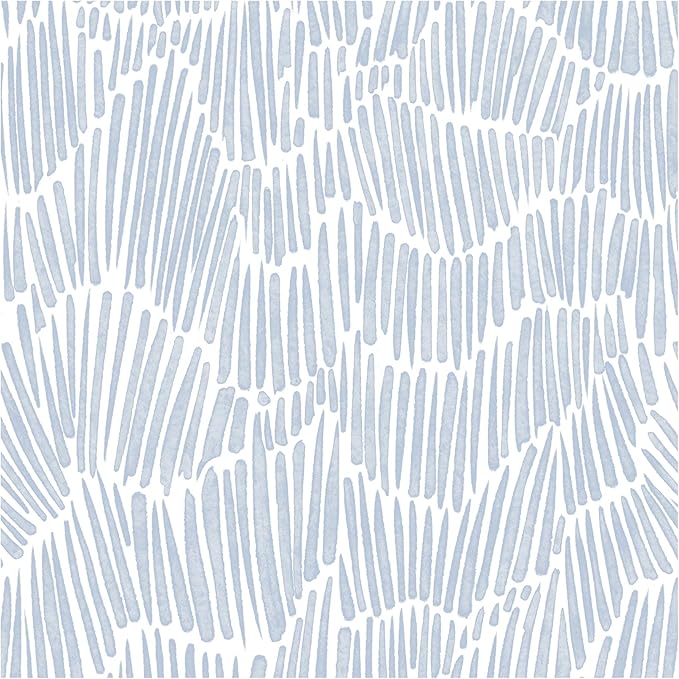 Theper Blue Modern Striped Wallpaper Peel and Stick Wallpaper Boho 17.3"×787" Simple Removable Self Adhesive Wall Paper for Bedroom Waterproof White and Blue Contact Paper Vinyl