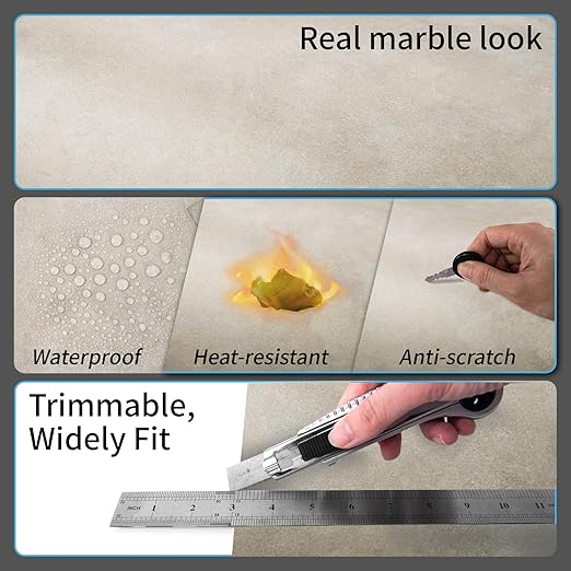 Art3d Peel and Stick Floor Tile, 30-Pack 12 x 12in. Covers 30 Sq.ft, Waterproof Vinyl Flooring Tiles Self Adhesive for Kitchen, Bathroom & Bedroom - Slate
