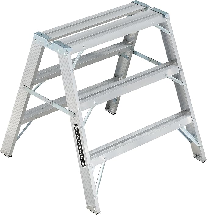 Louisville Ladder 3-foot Aluminium Sawhorse Ladder, 300-Pound Load Capacity, Type IA, L-2032-03