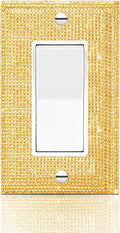 Silver Shiny Gold Light Switch Cover Gold Rhinestones Wall Plates Light Switch Cover Plate Decorative Switch Covers Single Gang Toggle Wall Plate