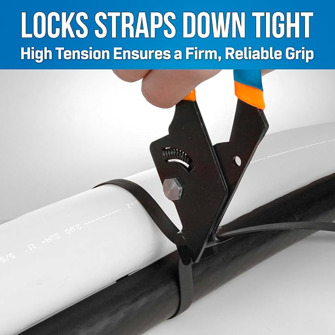 Jonard Tools CTT-05 Deltec® Cable Tie Strap Tensioning & Cutting Tool - 0.183"–0.500" Strap Width Capacity, Heavy-Duty, Spring-Loaded Head, Comfortable Grip