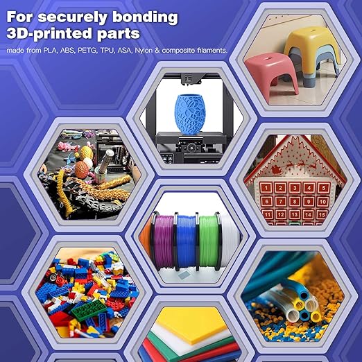 3D Printing Super Glue, Ultra-Thin Capillary Adhesive for PLA ABS PETG TPU, Professional Instant Bond for Micro Gaps & Seamless Post-Processing, Heat Resistant & Clear Finish, 30g