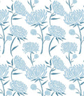 Hopepak 17.3" x 78.7" Peel and Stick Wallpaper Floral Contact Paper Blue Wall Paper Modern Self Adhesive Removable Vinyl Wallpaper for Bedroom