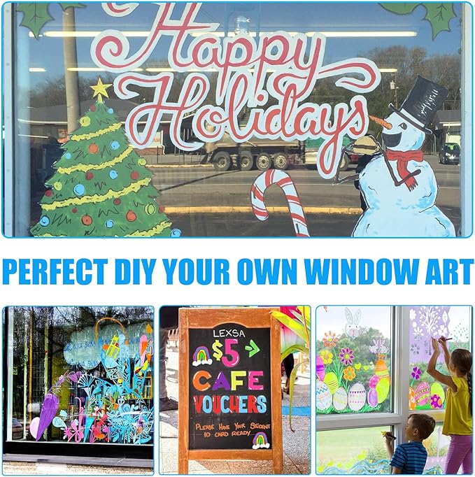 Celepen Window Chalk Markers for Cars Glass Washable, 8 Colors Jumbo Liquid Chalk Marker Pens with 10mm 3 in 1 Nib Wide Tip, Chalkboard Markers Car Window Paint Pen for Auto, Mirror, Poster