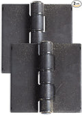 Heavy Duty Weldable Hinges | Steel Butt Hinge Design for Heavy Gates & Doors | Long Lasting - 4" x 4" Size - 1/4" Plate Thickness (2 lb,1 Pair)